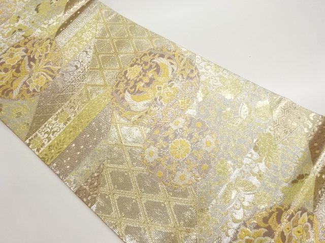 JAPANESE FUKURO OBI / WOVEN FLOWER ARABESQUE